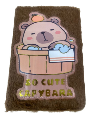 Cuaderno Agenda Peluche 100hojas Labubu Stitch Capibara Marrón Carpincho
