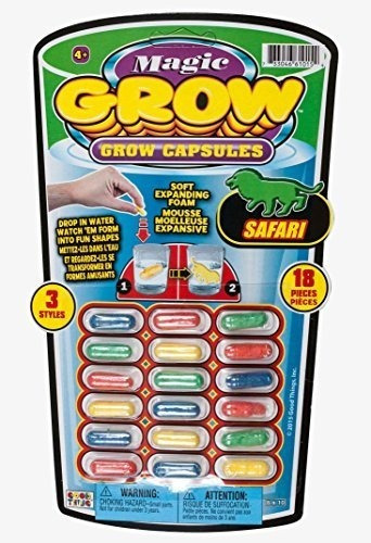 Ja-ru Magic Grow, 18 Capsulas, Animales De Safari, Paquete D