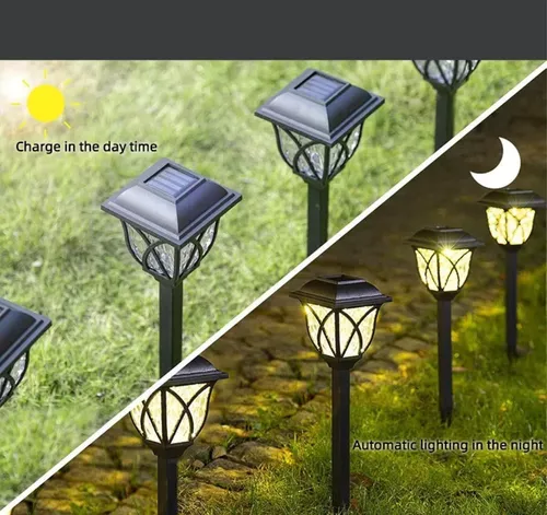 Pack X6 Farol Solar Exterior Para Jardin Estaca Solar Led