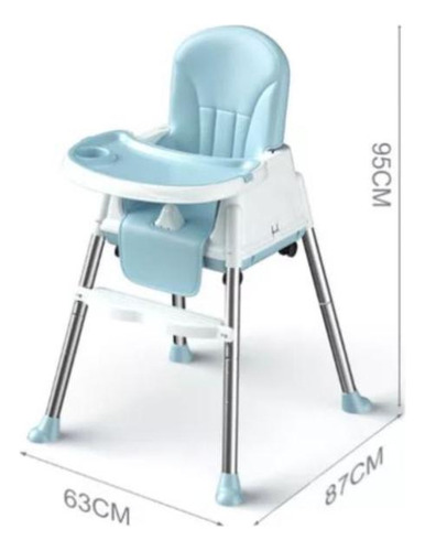 Silla De Comer Para Bebés Portátil Con Ruedas Ajustable