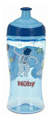 Nuby Printed Kids Pop Up Sipper Water Bottle, Colors May Color Multi