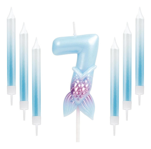 Números De Velas De Cumpleaños De Ininger, Velas Azul Número