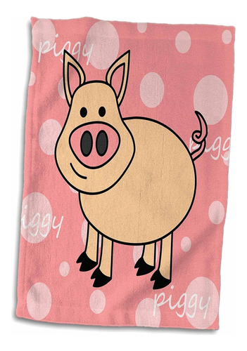 Diseño De Cerdito Rosa Rosa 3d  Toalla Happy Pig, 15 X...