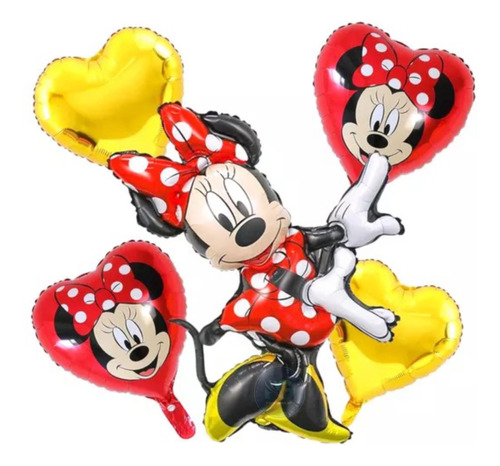 Kit Globos Metalico Decoracion Minnie Mouse Modelo A Elegir 