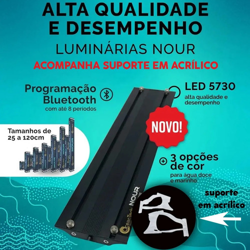 Luminaria Nour Pure White 60cm - Ocean Tech (32w E 4762 Lm)