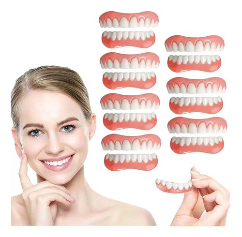 7×set De Prótesis Profesionales Silicona Brillante Dentes E