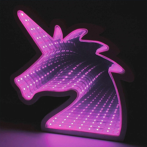 Lampara Espejo Led Infinito Cuadro Deco Unicornio Flamenco