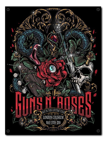 #1637 - Cuadro Decorativo Vintage Guns N' Roses Rock Poster