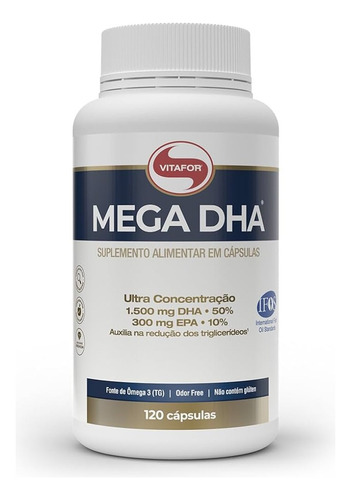 Mega Dha Vitafor Suplemento Alimentar Com 120 Cápsulas Nao