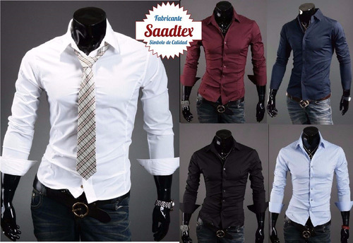 Camisa Hombre Entallada Vs Colores Slim Fit La Mejor Calidad