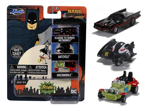 Jada Nano Vehiculos Hollywood Rides Batman Classic Pack X3 