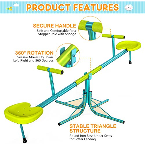 Balancín, Sit And Spin Teeter Totter, 110 Lbs Heavy Du...