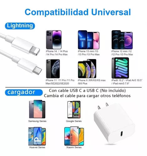 Cargador súper rápido 2023 Ungrade tipo C para iPhone 14 13 12 11Pro Max Xs  XR 8