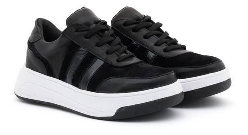 Imagen 1 de 6 de Zapatillas 100 % Cuero Y Gamuza Sneakers Moda Mujer 2021