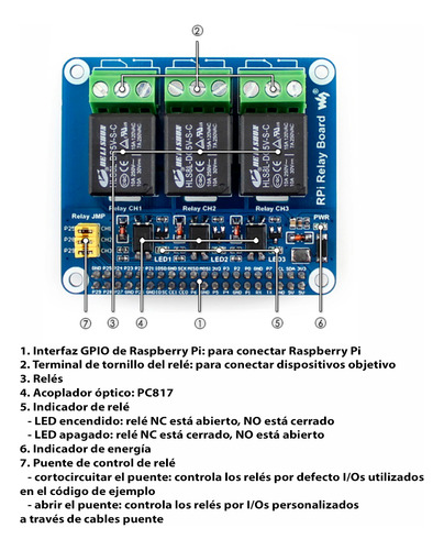 Shield Relevador De Potencia 10a 3 Canales Para Raspberry Pi