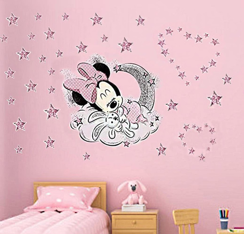 Calcomanias De Pared Minnie Mouse Vinilo Removible 40x60cm