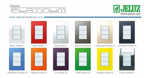 Llaves De Luz Pack Especial Jeluz Platinium Colores