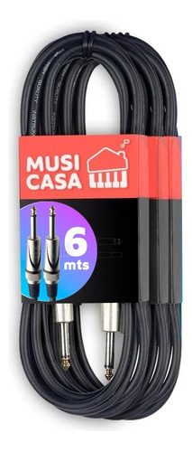 Cable Para Guitarra Electrica Bajo Plug Profesional 6 Metros
