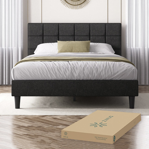 Zinus Leo | Base Cama Matrimonial Con Cabecera Y Tapiz