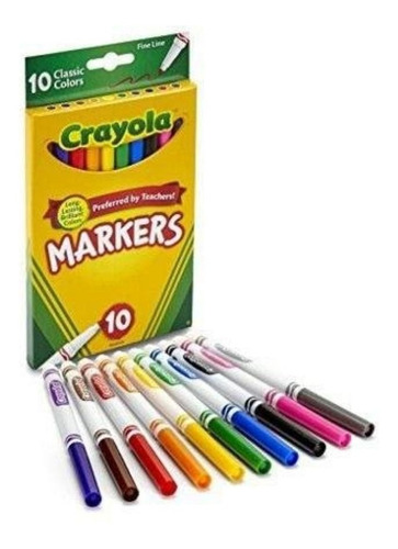 Marcadores Marca Crayola 10 Unidades Linea Fina