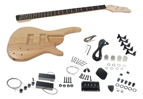 Solo Sr Style Kit De Guitarra Bajo Diy, Cuerpo De Ceniza De 