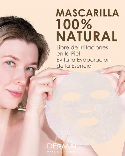 Dermal, Mascarilla Caracol X10, Hidratante Y Regeneradora