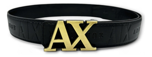 Cinturón Grabado Unisex Color Ax Dorado Matte Diseño De La Tela Troquelado Talla L 125cm