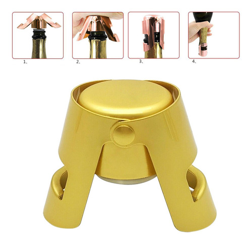 Tapón De Botella De Champán De Acero Inoxidable Oro