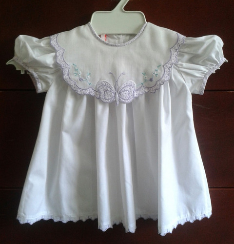 Vestido De Niña Con Bordado De Mariposa, Talla 1 (6 Meses)