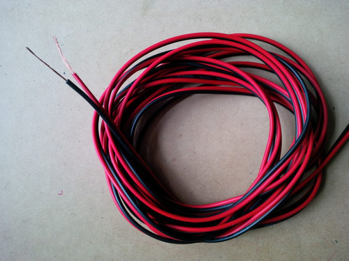 Cable De Corneta Rojo Y Negro Nro. 18 ( 10metros ) .