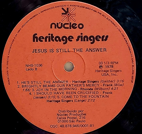 Lp Heritage Ii - Jesus Is Still The Answer 1978 (Usado)