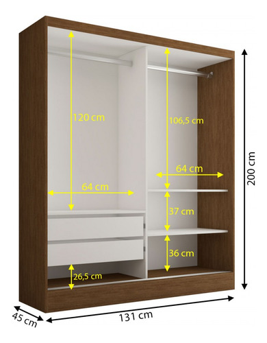 Guarda-roupa Solteiro Istambul 2 Portas Cinamomo/off White Cor Bege