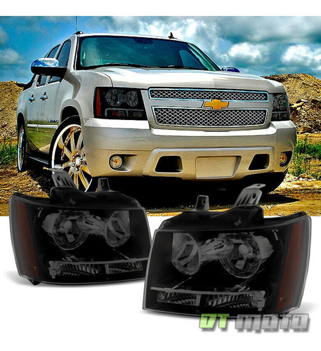 Par Faros Negro Ahumado Chevrolet Tahoe Ltz 2007 5.3l