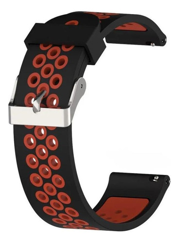 Pulseira Light Compatível Com Smartwatch Haylou Watch R8 Cor Preta/Vermelha