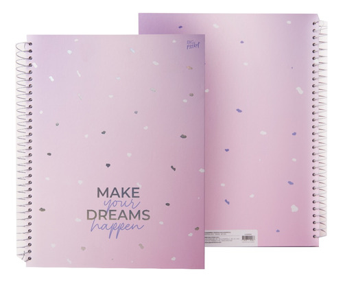 Cuaderno 21x27 Tapa Dura Rosa Holografia Color Blanco