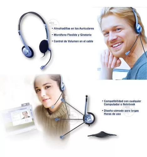 Auriculares C/ Microfono Flexible Vincha Call Center Headset