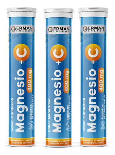 Magnesio 400 Mg + Vitamina C German Energy Pack 3