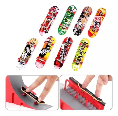 Skate de dedo para crianças, kit de rampa de skate de skate e