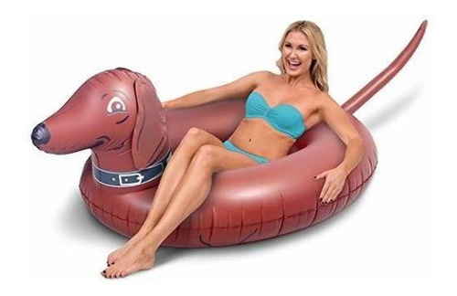 Balsa Inflable Gofloats Wiener Dog Party Tube, Flotante Con 