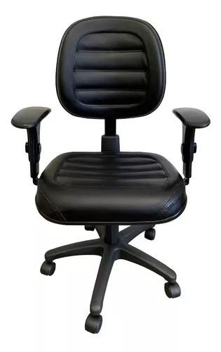 Silla de escritorio Frisokar Cadeira Back System Conforto e Ergonomia com  acabamento em costura preta. ergonómica negra con tapizado de cuero  sintético