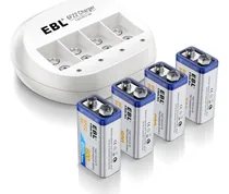 Comprar Baterias 9v Recargables (600 Mah) Con Cargador - Ebl
