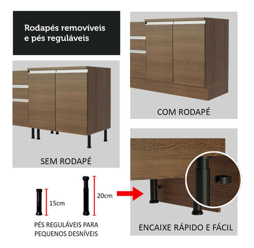 Gabinete Porta-toallas Cocinas Madesa Glamy Con Tarja Mm Color Rustic