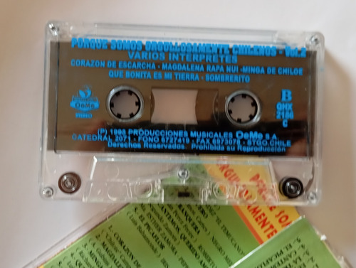 Cassette Porque Somos Orgullosamente Chilenos Vol.2 V.(#1509 (Usado)