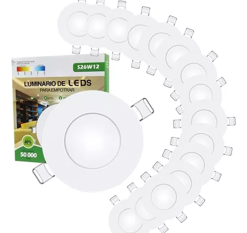 Lampara Led Para Techo De Plafon Ventdepot Mxaul-015 20 Piezas Blanco Fío