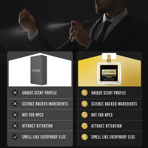 Love Bombed, Pheromone Cologne For Men,enhanced Scents