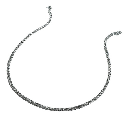 Collar Cadena Hombre Acero Inoxidable Color Plata 6mm 60cm