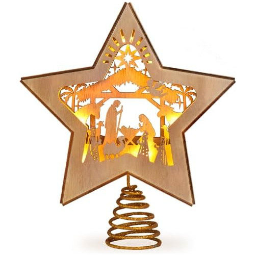 Estrella De Árbol De Navidad Escena De Natividad, Estr...