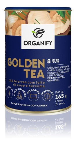 Golden Tea - Chá De Ervas Com Leite De Coco E Cúrcuma - 165g