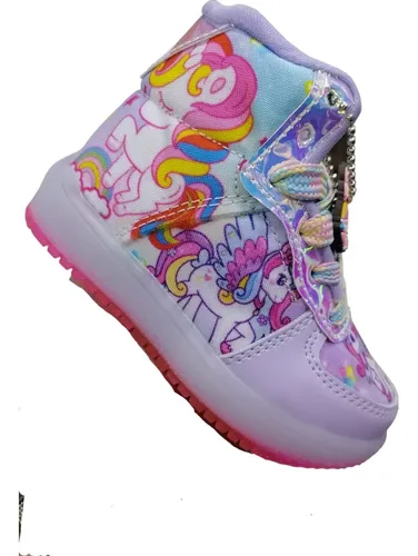 Zapatos Bota Tenis Personajes Unicornio Con Luces Para Nina