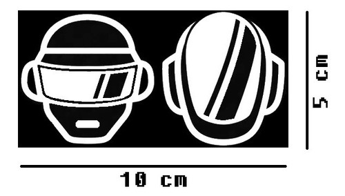 Daft Punk Cascos Logo Sticker Vinil 2pzs Wh $135 Mikegamesmx